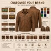 Men's Malt Brown Soft Outdoor Leather Jacket, Plain Danish Cut