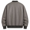 Men's Chinchilla Grey Relaxed Bomber Leather Jacket, Danish Cut
