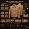 Men's Dune Tan Retro Button Leather Jacket, Plain Danish Cut