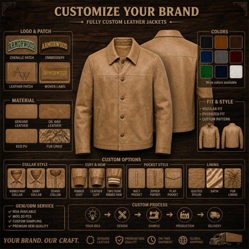 Men's Dune Tan Retro Button Leather Jacket, Plain Danish Cut