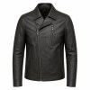 Men's Charcoal Black Urban Biker Leather Jacket, Romanian Cut