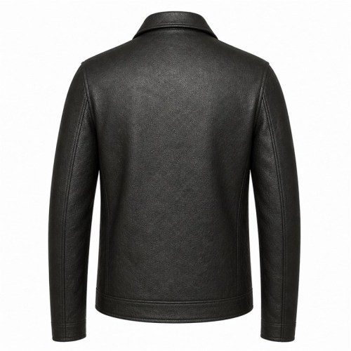 Men's Charcoal Black Urban Biker Leather Jacket, Romanian Cut