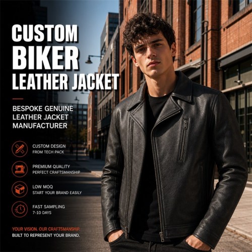 Men's Charcoal Black Urban Biker Leather Jacket, Romanian Cut