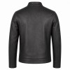 Men's Matte Black Cafe Racer Leather Jacket, Plain Croatian Cut