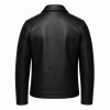 Men's Obsidian Black Urban Biker Leather Jacket, Serbian Cut