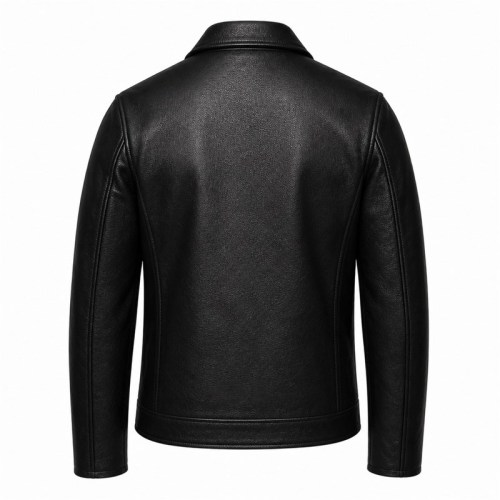 Men's Obsidian Black Urban Biker Leather Jacket, Serbian Cut