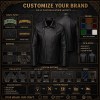 Men's Obsidian Black Urban Biker Leather Jacket, Serbian Cut
