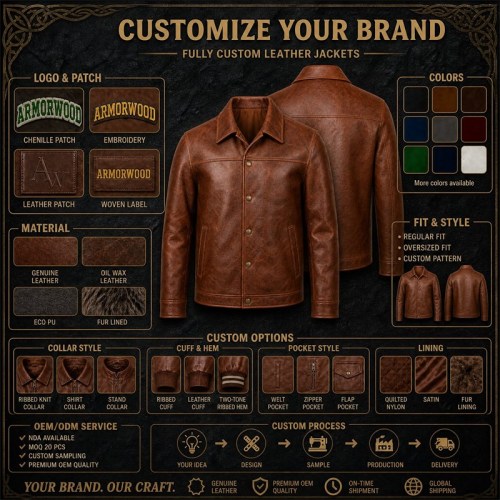 Men's Chestnut Brown Button Leather Jacket, Plain Serbian Cut