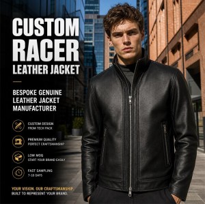 Men's Deep Black Windproof Leather Jacket, Plain Estonian Cut
