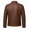 Men's Hazelnut Brown Leather Blazer Jacket, Plain Luxembourg Cut