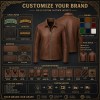 Men's Hazelnut Brown Leather Blazer Jacket, Plain Luxembourg Cut