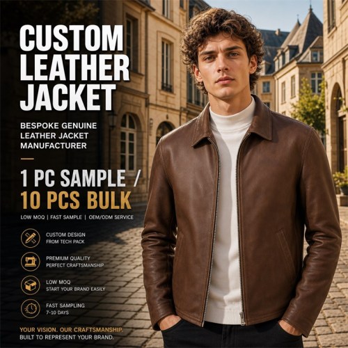 Men's Hazelnut Brown Leather Blazer Jacket, Plain Luxembourg Cut