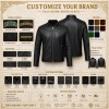Men's Obsidian Black Lightweight Racer Leather Jacket, Malta Cut