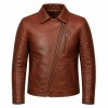 Men's Pampas Clay Red Brown Biker Leather Jacket, Argentinian Cut