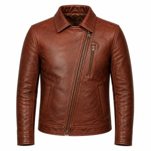 Men's Pampas Clay Red Brown Biker Leather Jacket, Argentinian Cut