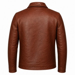 Men's Pampas Clay Red Brown Biker Leather Jacket, Argentinian Cut