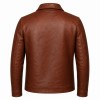 Men's Pampas Clay Red Brown Biker Leather Jacket, Argentinian Cut