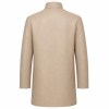 Men's Sand Beige Modest Leather Jacket with Full Coverage, Emirati Cut
