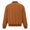 Men's Caramel Brown Bomber Leather Jacket, Plain Emirati Cut