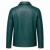 Men's Nile Blue Papyrus Leather Jacket in a Plain Egyptian Cut