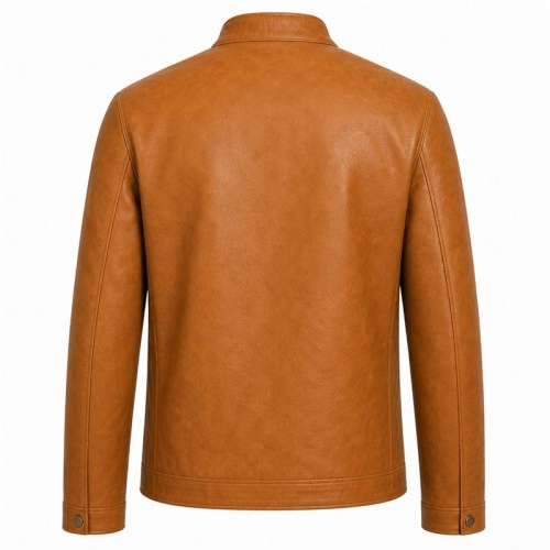 Men's Desert Ochre Cafe Racer Leather Jacket, Australian Cut