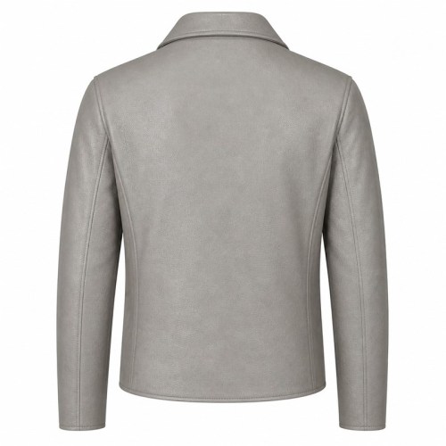 Men's Sea Salt Grey Urban Biker Leather Jacket, Australian Cut