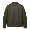 Men's Smoky Olive Outdoor Leather Jacket, Plain Australian Cut