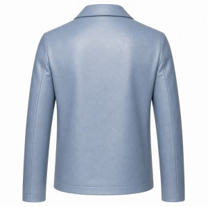 Men's Mist Rock Blue Nappa Blazer Leather Jacket, Australian Cut
