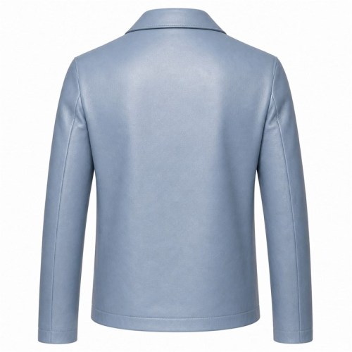 Men's Mist Rock Blue Nappa Blazer Leather Jacket, Australian Cut