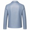 Men's Mist Rock Blue Nappa Blazer Leather Jacket, Australian Cut