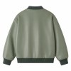 Men's Sage Green Spliced Vegan Leather Varsity Jacket, Australian Cut