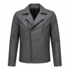 Men's Charcoal Grey Urban Biker PU Leather Jacket, Australian Cut