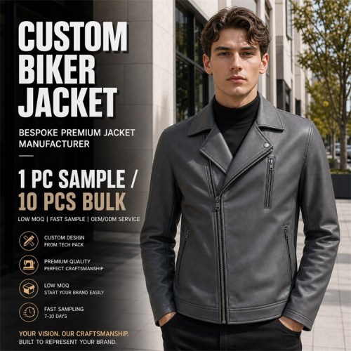 Men's Charcoal Grey Urban Biker PU Leather Jacket, Australian Cut