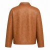 Men's Sand Terracotta Brown Casual PU Leather Jacket, Australian Cut