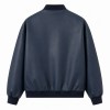 Men's Misty Indigo Bomber PU Leather Jacket, Plain Australian Cut