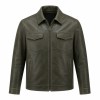 Men's Rainforest Mud Green Outdoor Leather Jacket, Brazilian Cut