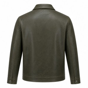 Men's Rainforest Mud Green Outdoor Leather Jacket, Brazilian Cut
