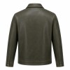 Men's Rainforest Mud Green Outdoor Leather Jacket, Brazilian Cut