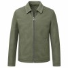 Men's Highland Sage Green Leather Blazer Jacket, Colombian Cut