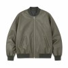 Men's Grey Olive Spliced Vegan Leather Varsity Jacket, Korean Cut