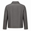 Men's Smoke Grey Nappa Turndown Collar Leather Jacket, Korean Cut