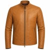 Men's Andes Sand Dune Camel Racer Leather Jacket, Peruvian Cut