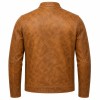 Men's Desert Ochre Cafe Racer Leather Jacket, Plain Mexican Cut