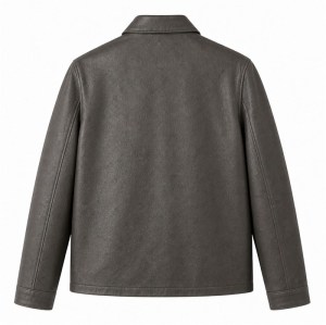 Men's Volcanic Rock Grey Casual Leather Jacket, Plain Mexican Cut