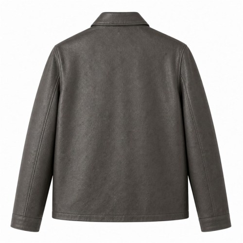 Men's Volcanic Rock Grey Casual Leather Jacket, Plain Mexican Cut