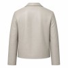Men's Mist Rice Grey Nappa Leather Blazer Jacket, Japanese Cut