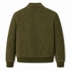 Men's Olive Suede Hunter Leather Jacket, Plain Saudi Arabian Cut