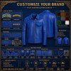 Men's Royal Blue Refined Workwear Leather Jacket, Plain Turkish Cut