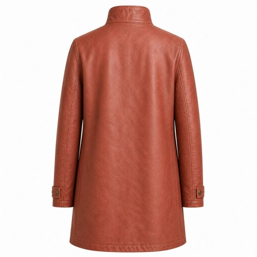Men's Petra Rose Long Line Leather Jacket, Plain Jordanian Cut