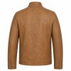 Men's Sand Brown Nomad Outdoor Leather Jacket, Plain Jordanian Cut